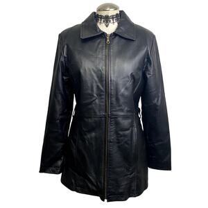 Vintage Leather Gallery Genuine Leather Plush Lined Trench Gothic Grunge Biker